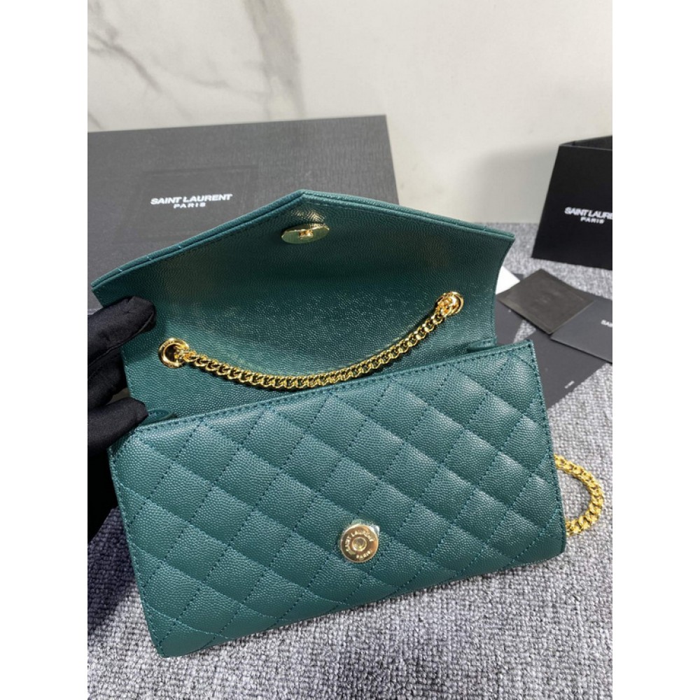 Ysl envelope in grained leather 21x13x6cm Bags