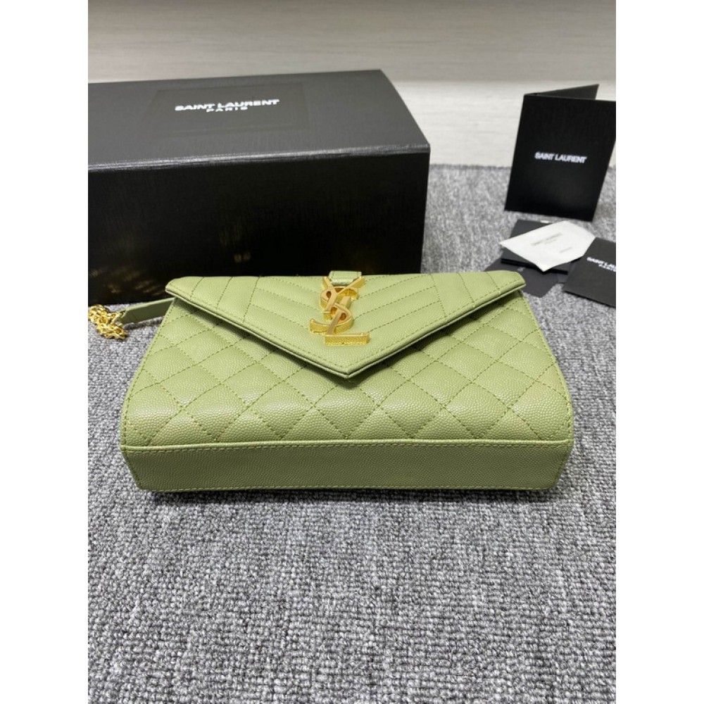 Ysl envelope in grained leather 21x13x6cm Bags