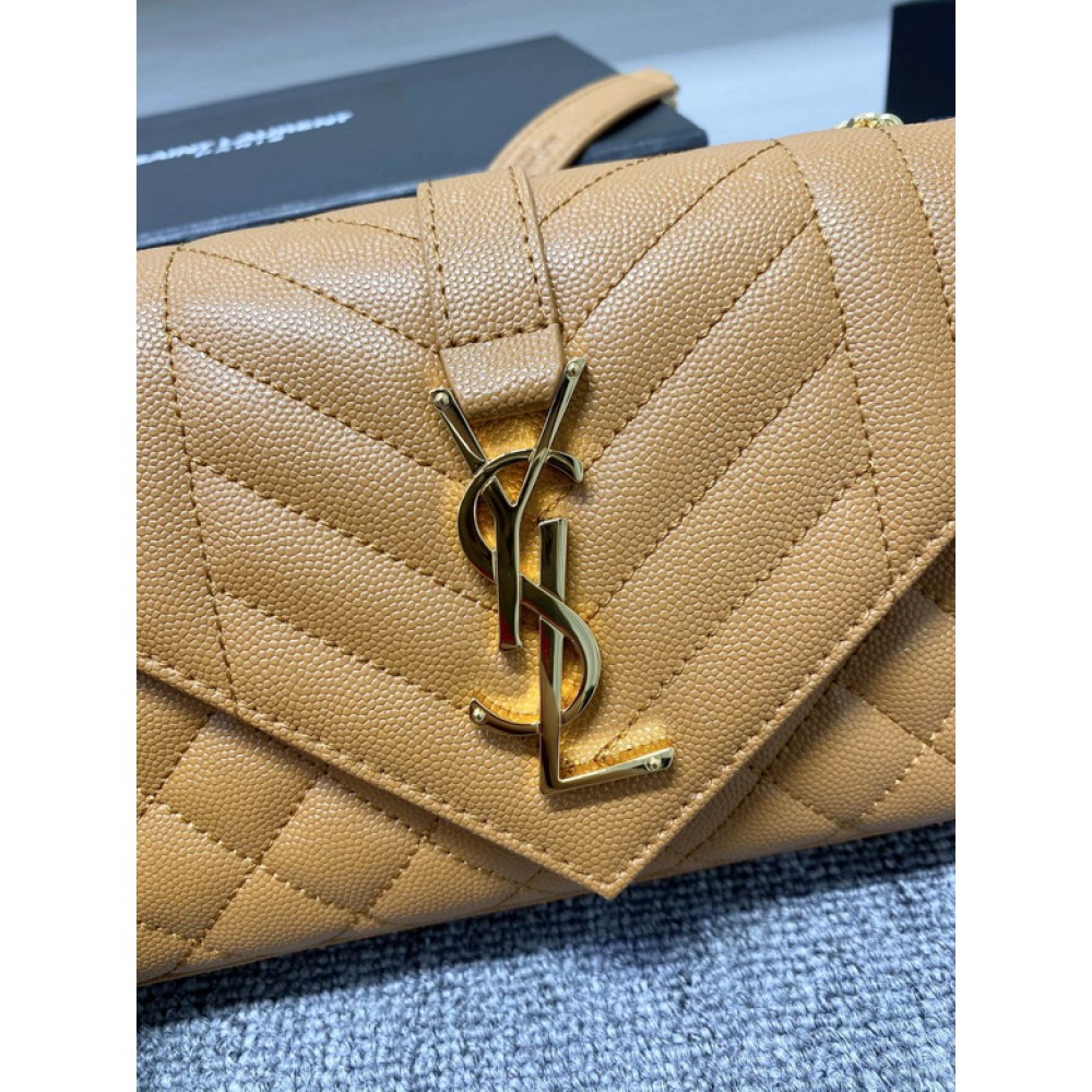 Ysl envelope in grained leather 21x13x6cm Bags