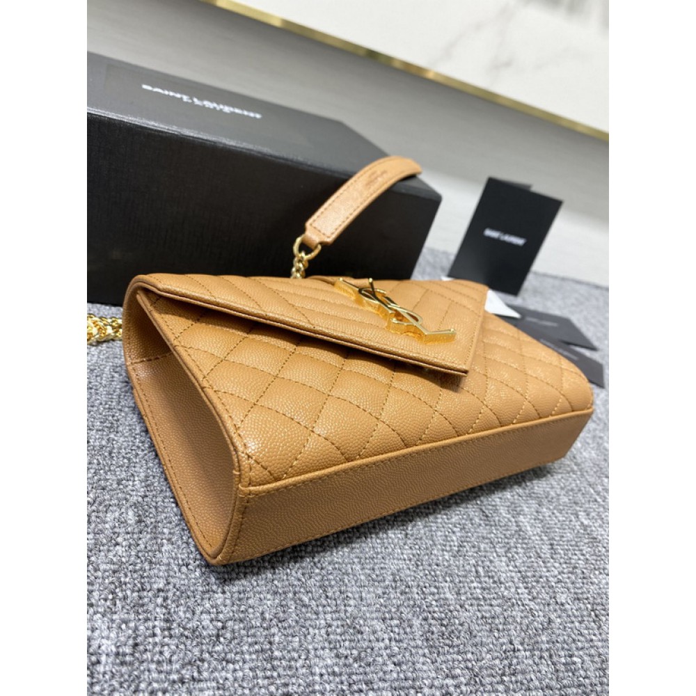 Ysl envelope in grained leather 21x13x6cm Bags