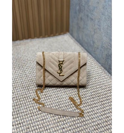 Ysl envelope in suede leather 21x13x6cm