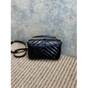Ysl COLLEGE mini chain bag in shiny crackled leather 20 x 13 x 3 CM Bags