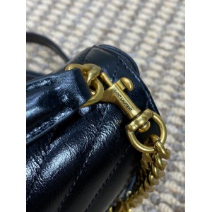 Ysl COLLEGE mini chain bag in shiny crackled leather 20 x 13 x 3 CM Bags