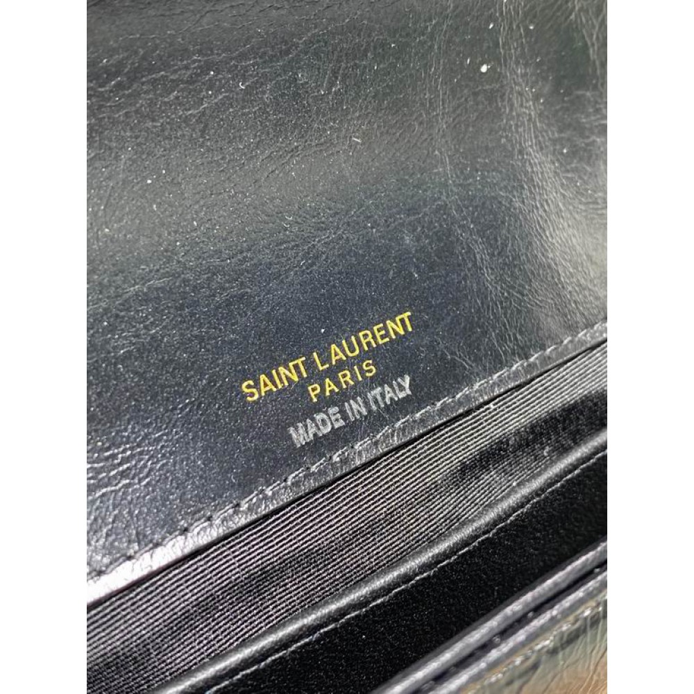 Ysl COLLEGE mini chain bag in shiny crackled leather 20 x 13 x 3 CM Bags