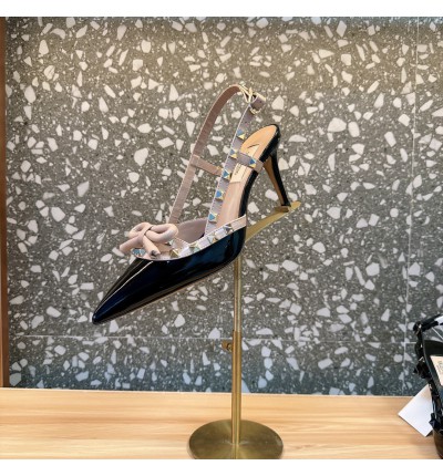 Valentino Garavani Rockstud leather slingback pumps 7cm 35-41