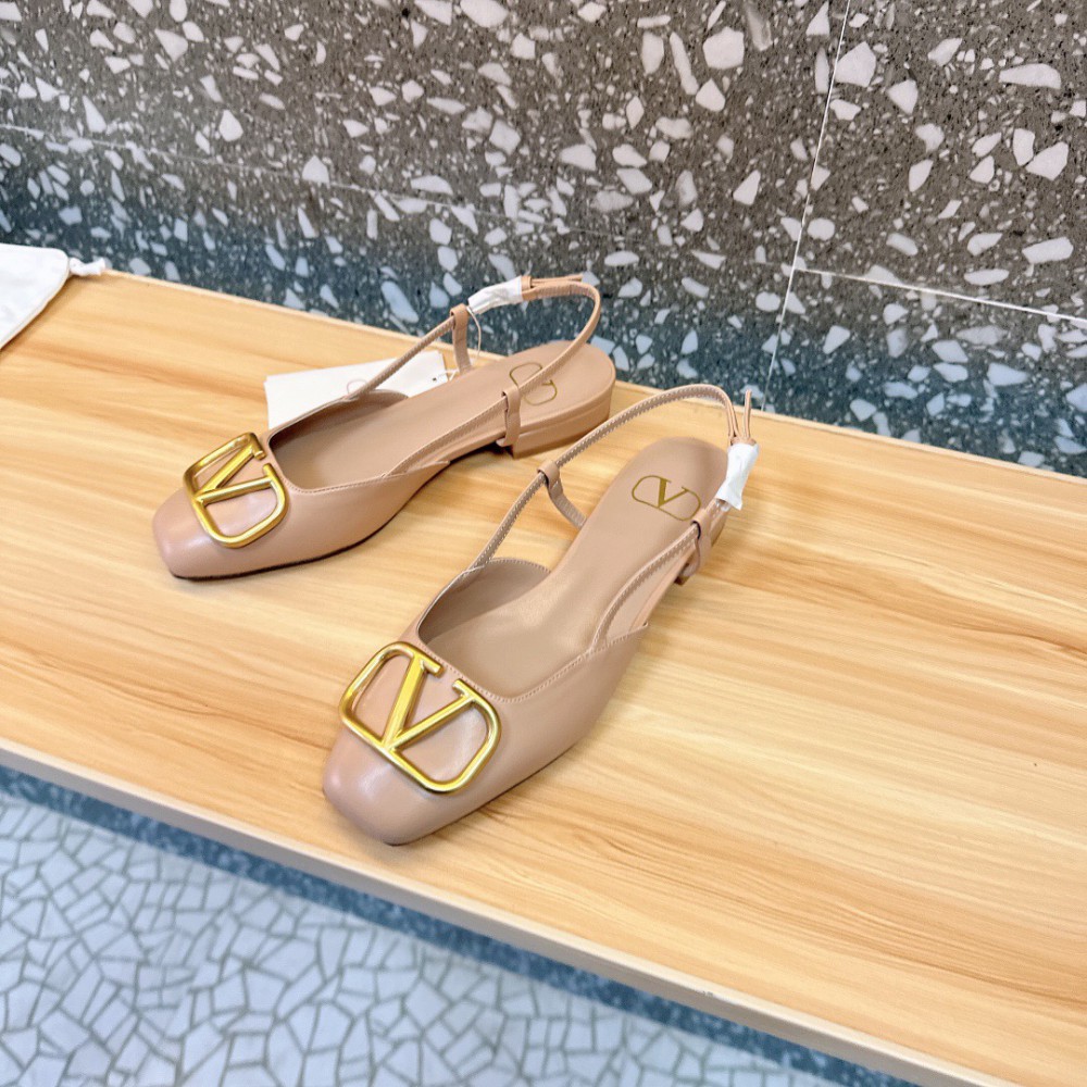 Valentino Garavani VLogo leather slingback flats 35-42 Shoes