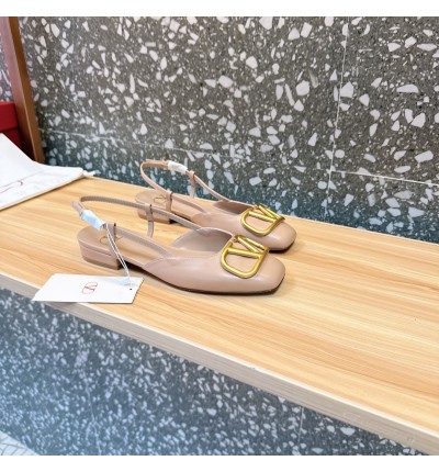 Valentino Garavani VLogo leather slingback flats 35-42