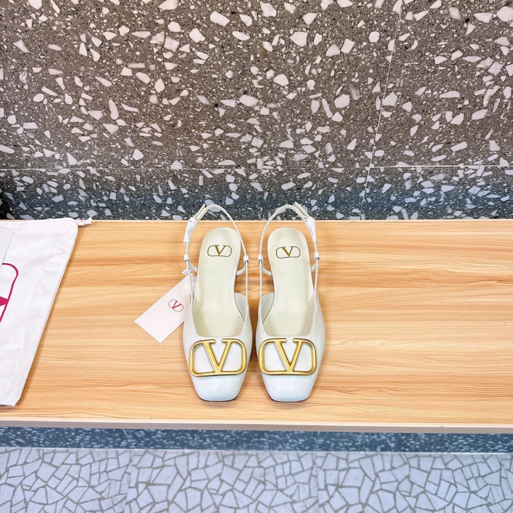 Valentino Garavani VLogo leather slingback flats 35-42 Shoes