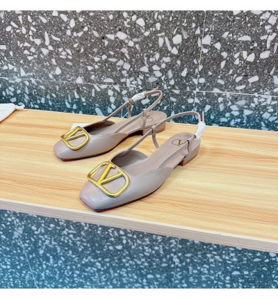 Valentino Garavani VLogo leather slingback flats 35-42