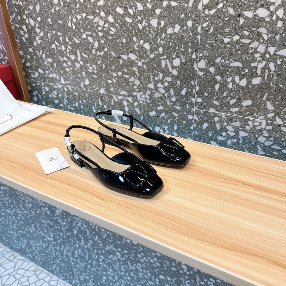 Valentino Garavani VLogo leather slingback flats 35-42 Shoes