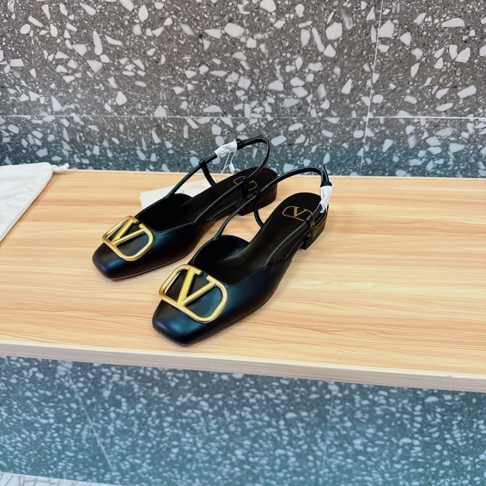 Valentino Garavani VLogo leather slingback flats 35-42 Shoes