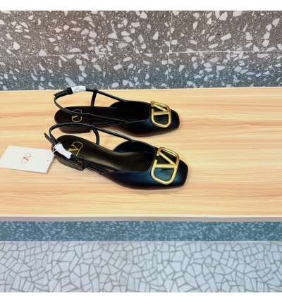 Valentino Garavani VLogo leather slingback flats 35-42