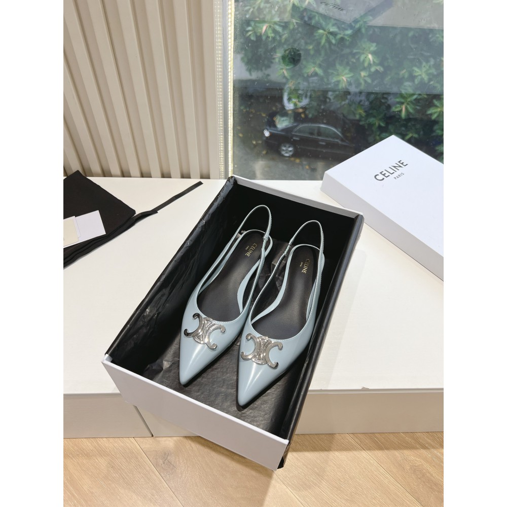 CELINE ALMA TRIOMPHE FLAT SLINGBACK in PATENT CALFSKIN 35-41 Shoes