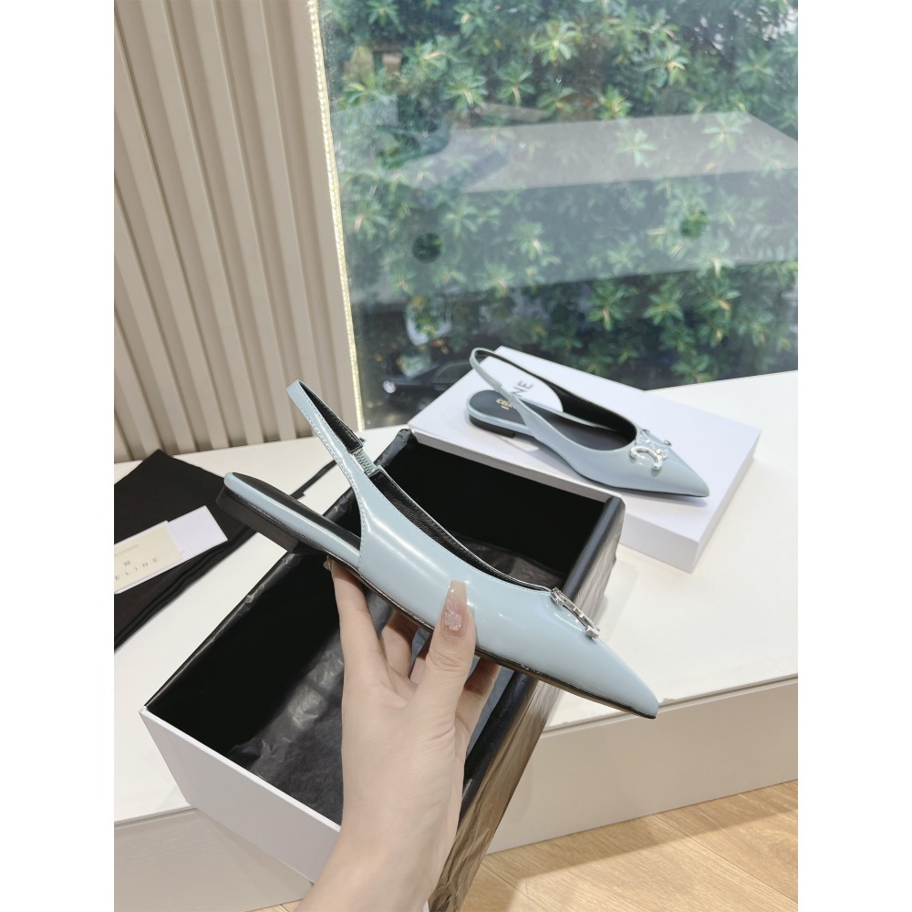 CELINE ALMA TRIOMPHE FLAT SLINGBACK in PATENT CALFSKIN 35-41 Shoes