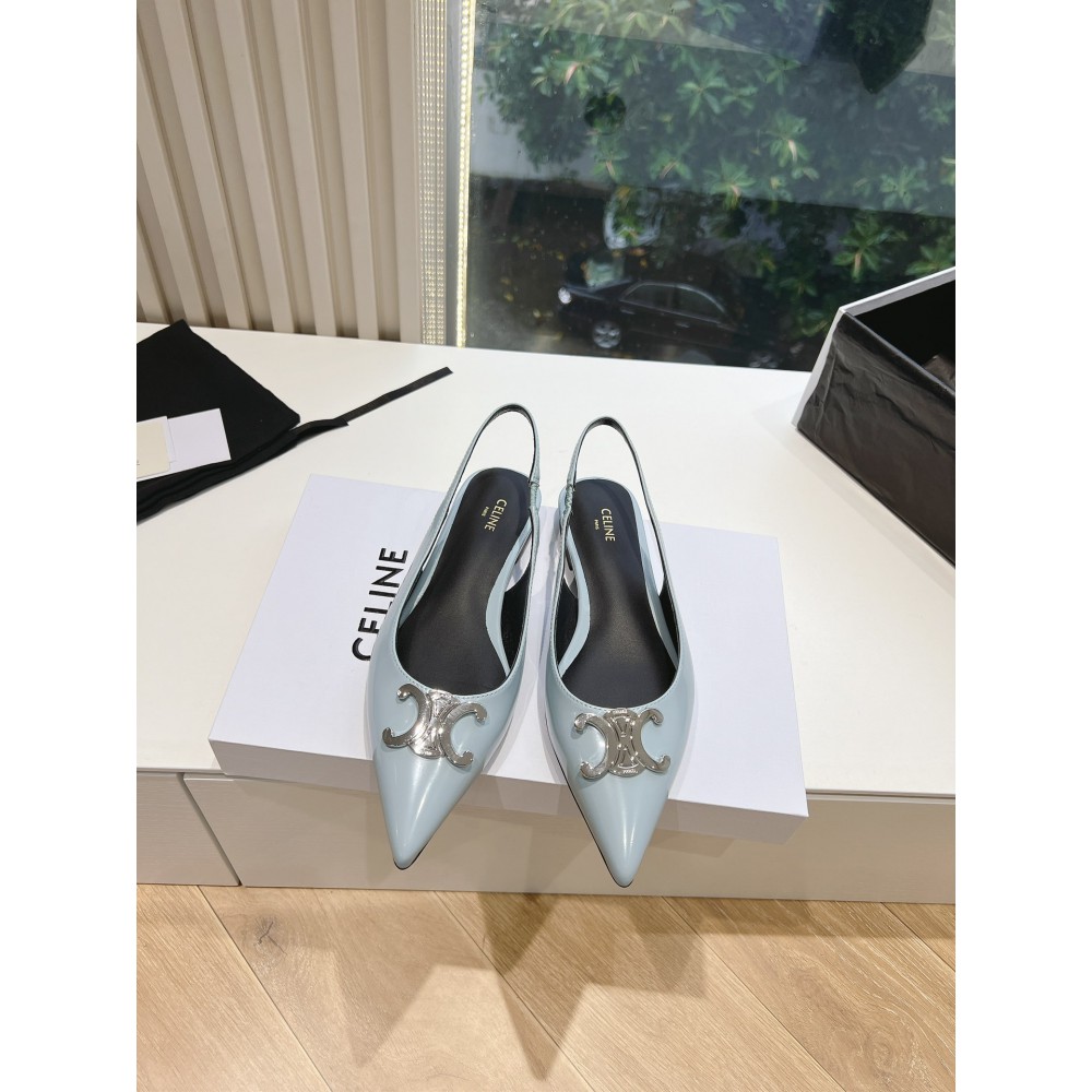 CELINE ALMA TRIOMPHE FLAT SLINGBACK in PATENT CALFSKIN 35-41 Shoes
