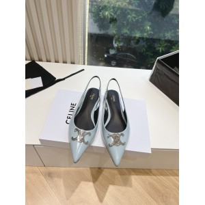 CELINE ALMA TRIOMPHE FLAT SLINGBACK in PATENT CALFSKIN 35-41 Shoes