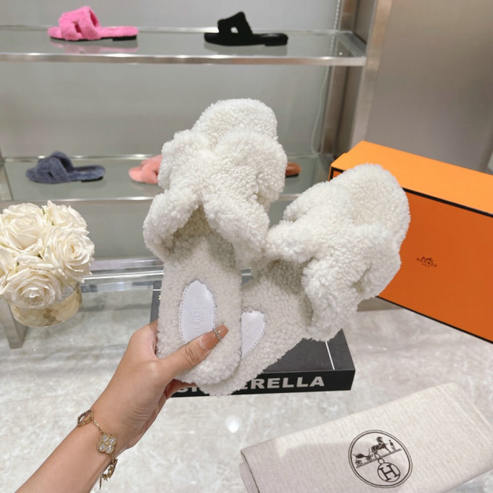 Hermes fur sandals 35-42 