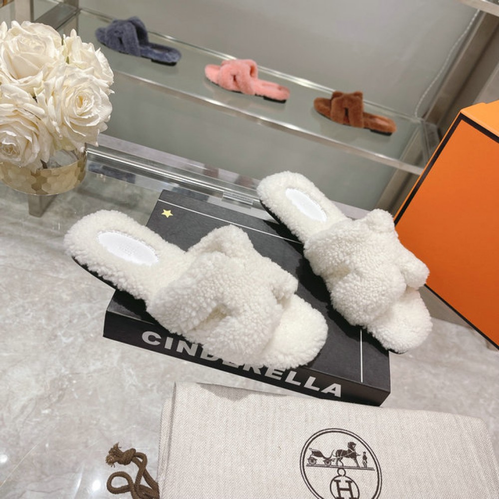 Hermes fur sandals 35-42 