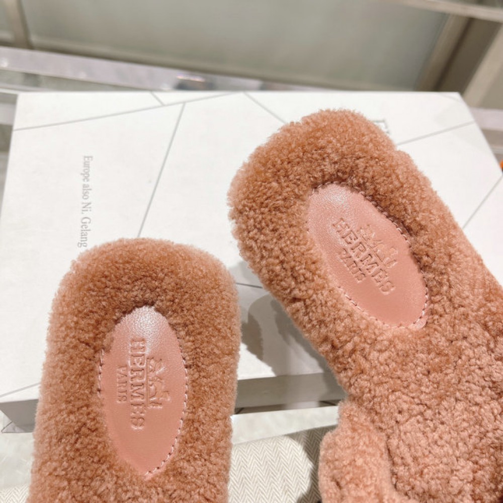 Hermes fur sandals 35-42 