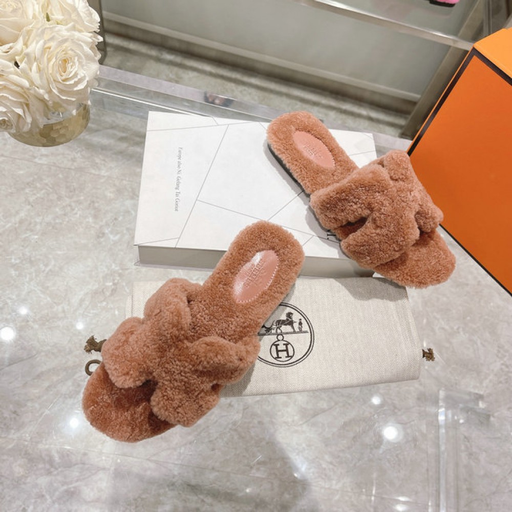 Hermes fur sandals 35-42 