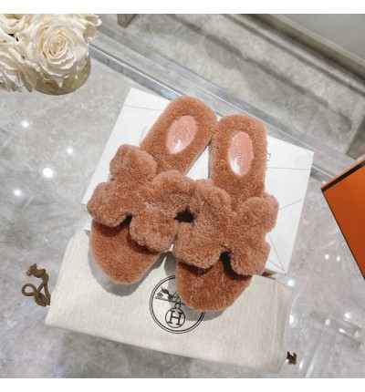 Hermes fur sandals 35-42