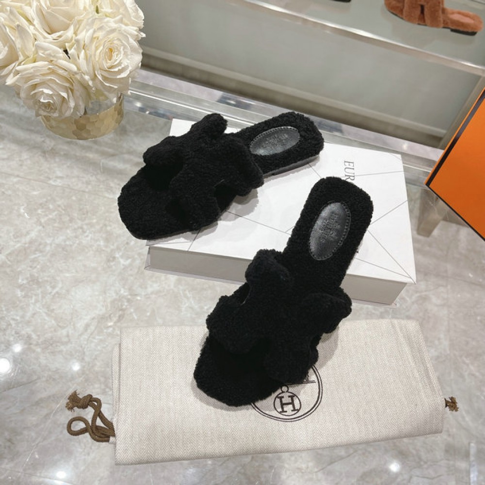 Hermes fur sandals 35-42 