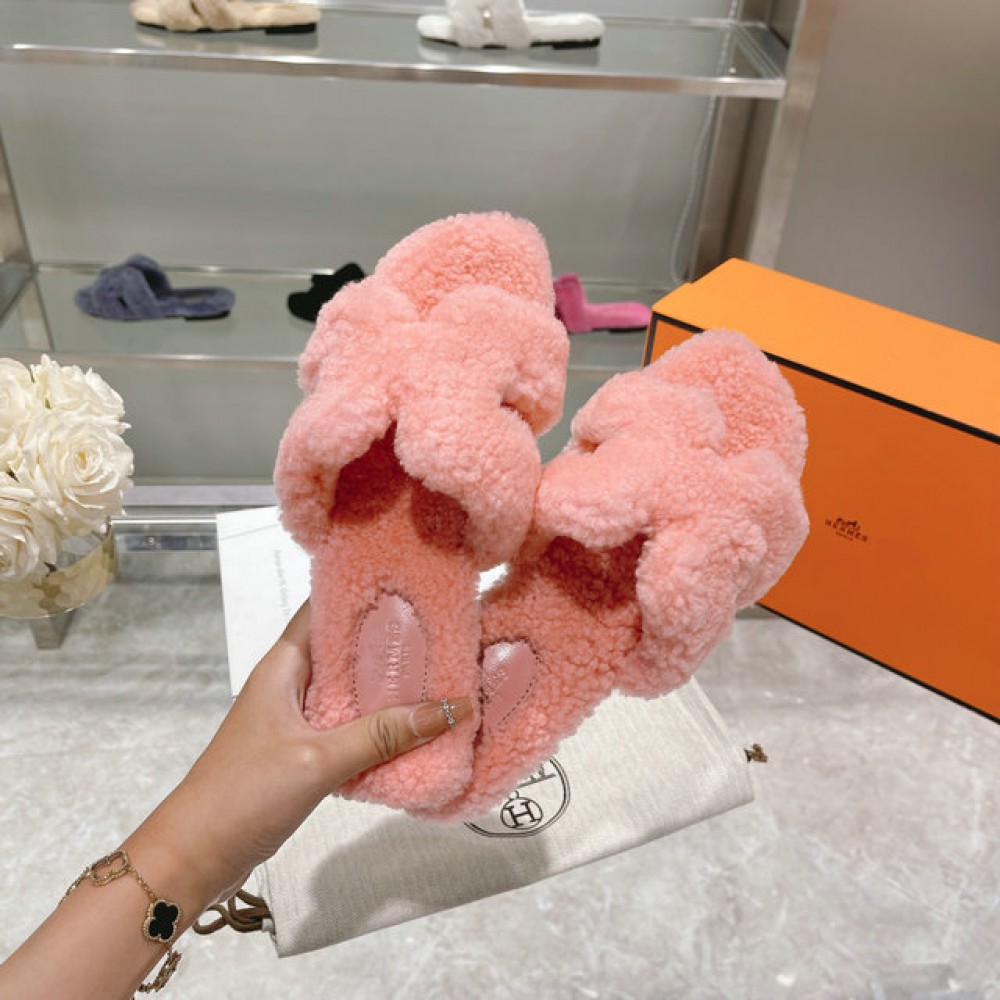 Hermes fur sandals 35-42 