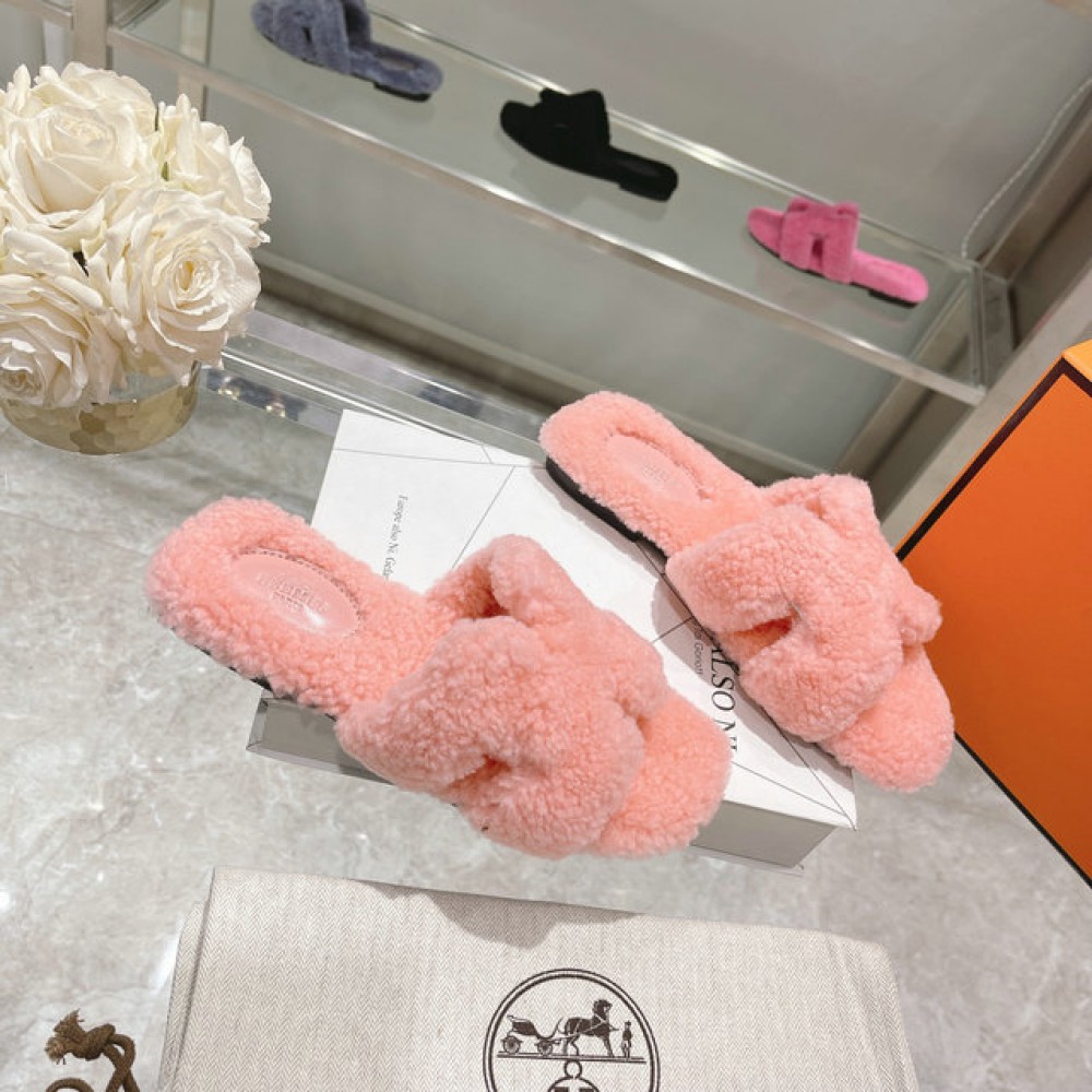 Hermes fur sandals 35-42 