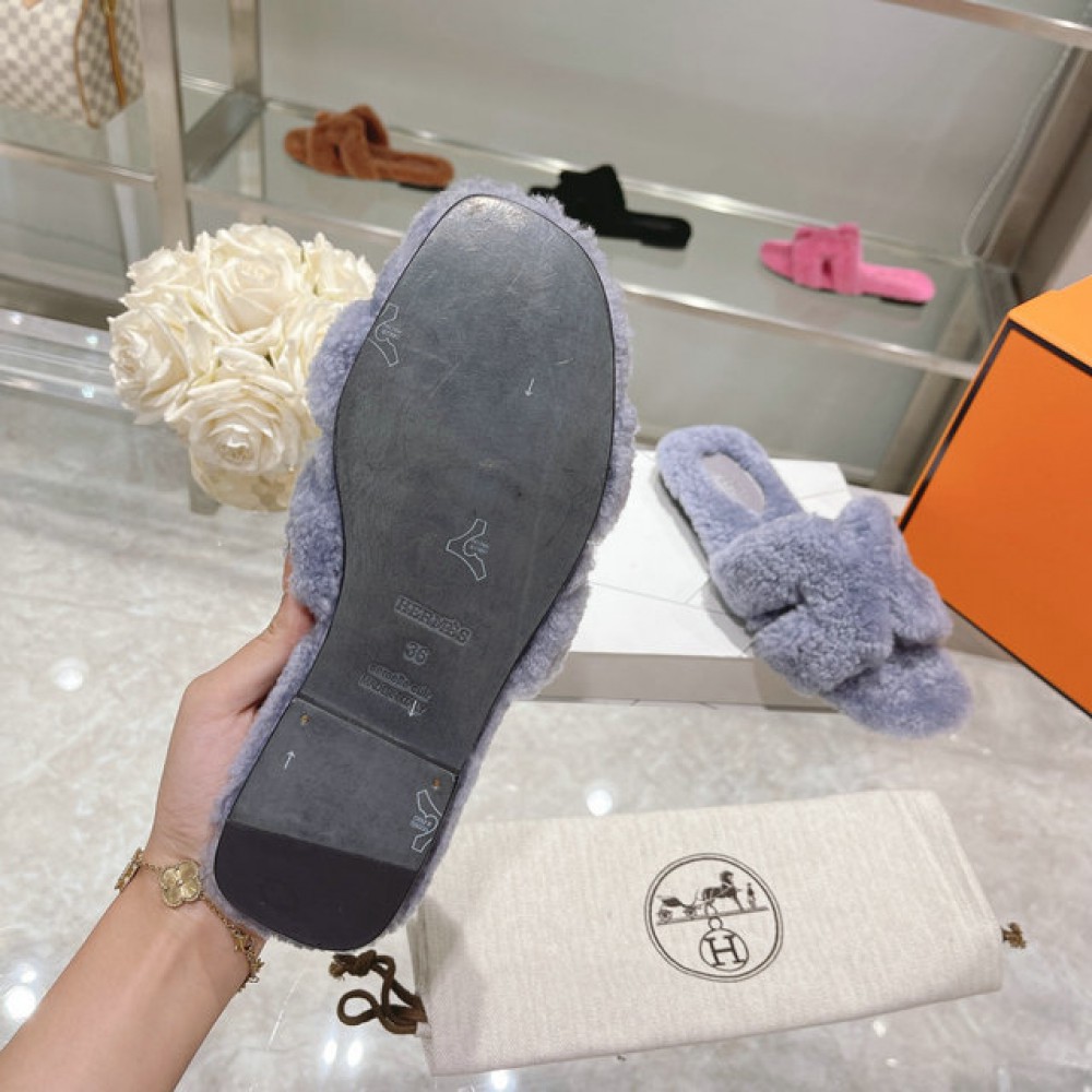 Hermes fur sandals 35-42 