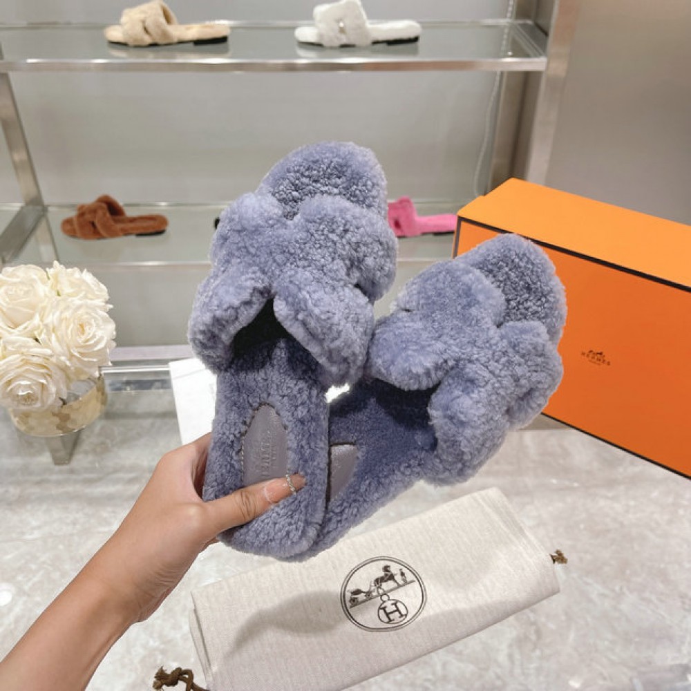 Hermes fur sandals 35-42 