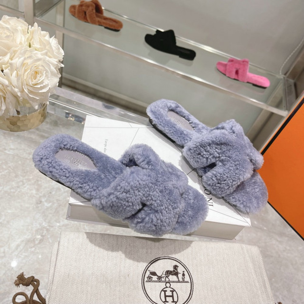 Hermes fur sandals 35-42 