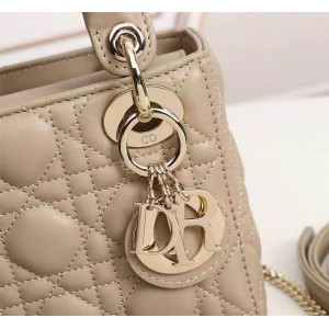 Dior lady mini size 17x15cm lampskin leather Bags