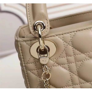 Dior lady mini size 17x15cm lampskin leather Bags