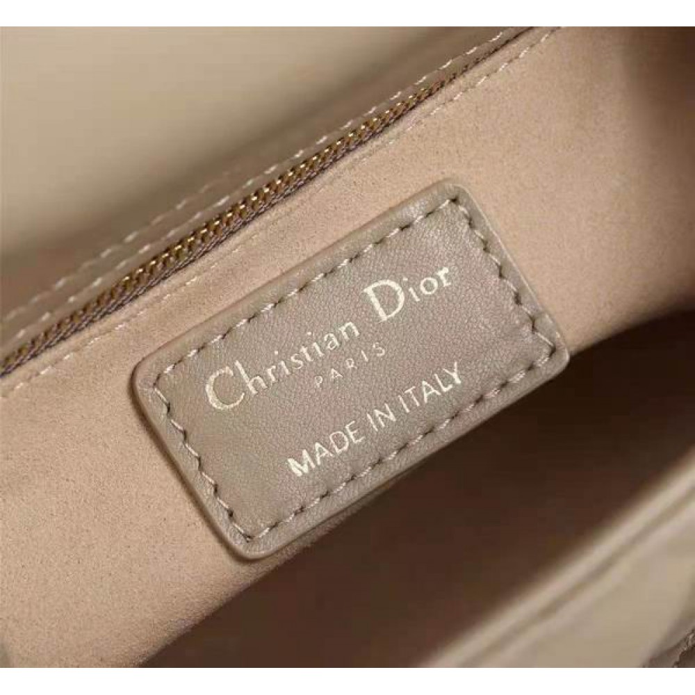 Dior lady mini size 17x15cm lampskin leather Bags