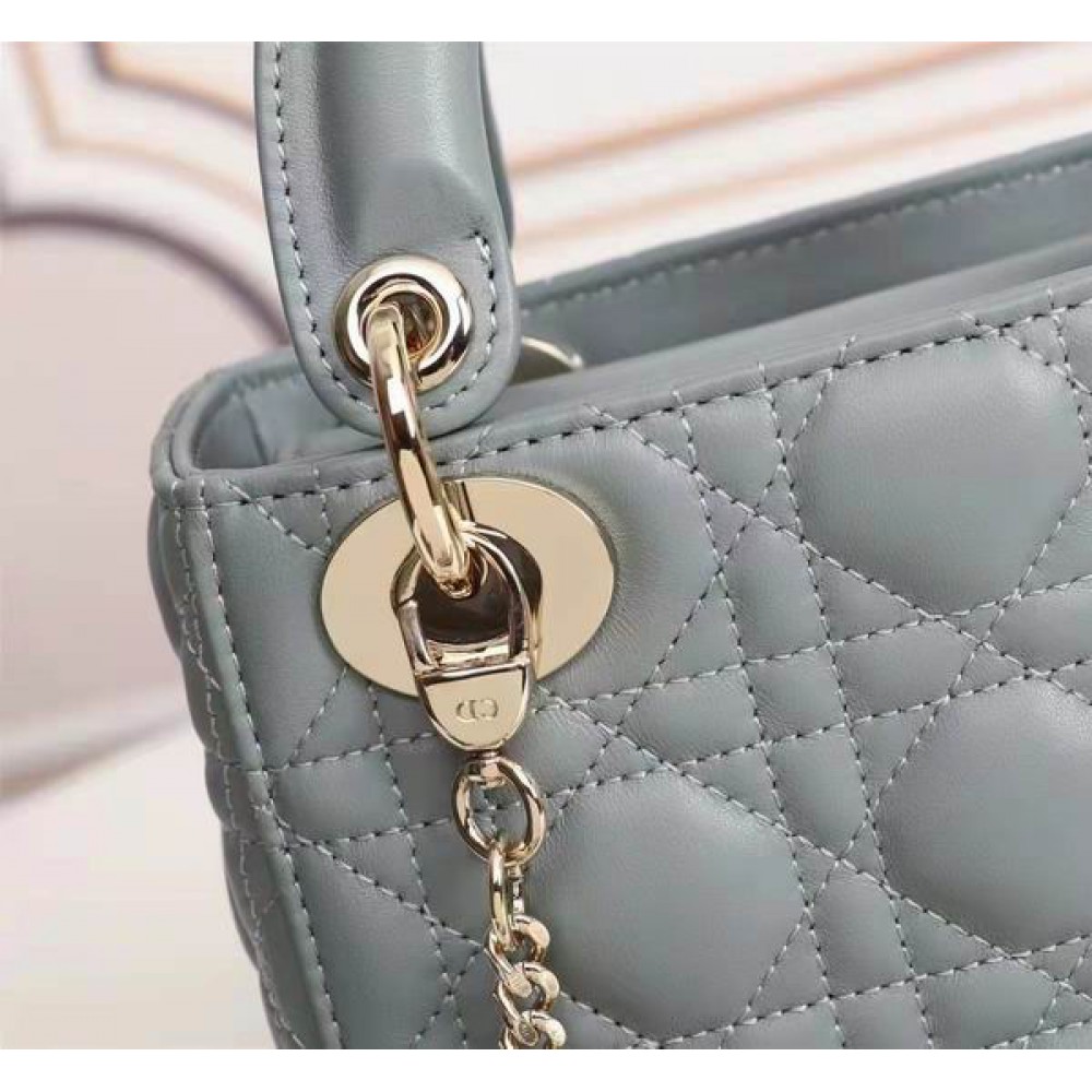 Dior lady mini size 17x15cm lampskin leather Bags