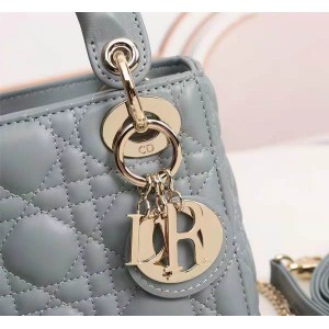 Dior lady mini size 17x15cm lampskin leather Bags
