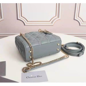Dior lady mini size 17x15cm lampskin leather Bags