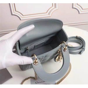 Dior lady mini size 17x15cm lampskin leather Bags