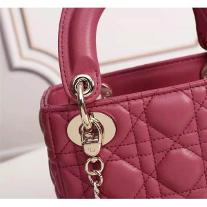Dior lady mini size 17x15cm lampskin leather Bags