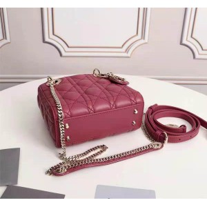 Dior lady mini size 17x15cm lampskin leather Bags