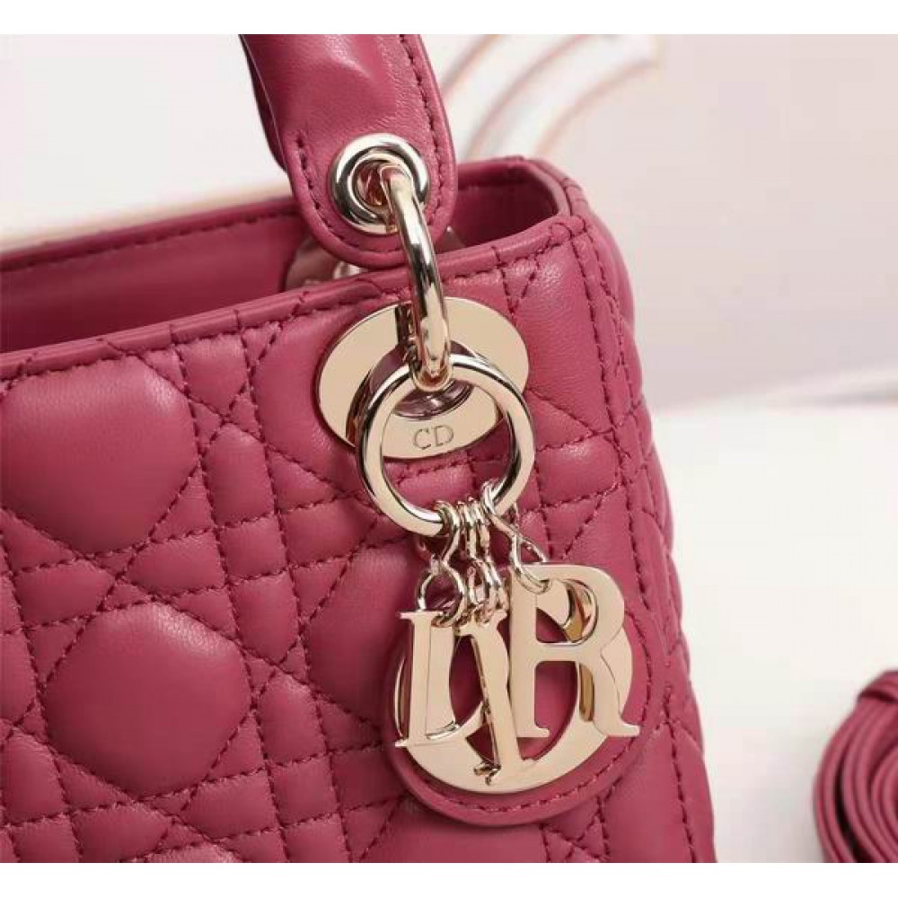 Dior lady mini size 17x15cm lampskin leather Bags