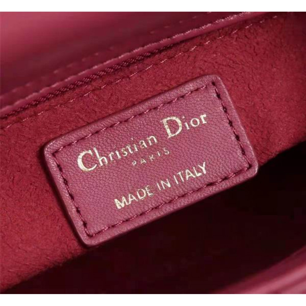 Dior lady mini size 17x15cm lampskin leather Bags