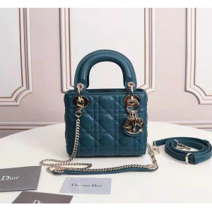 Dior lady mini size 17x15cm lampskin leather Bags