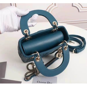 Dior lady mini size 17x15cm lampskin leather Bags