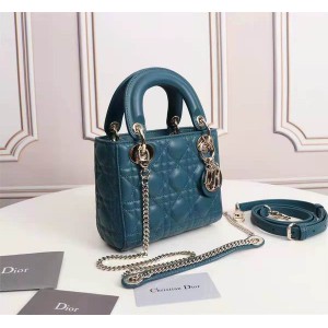Dior lady mini size 17x15cm lampskin leather Bags