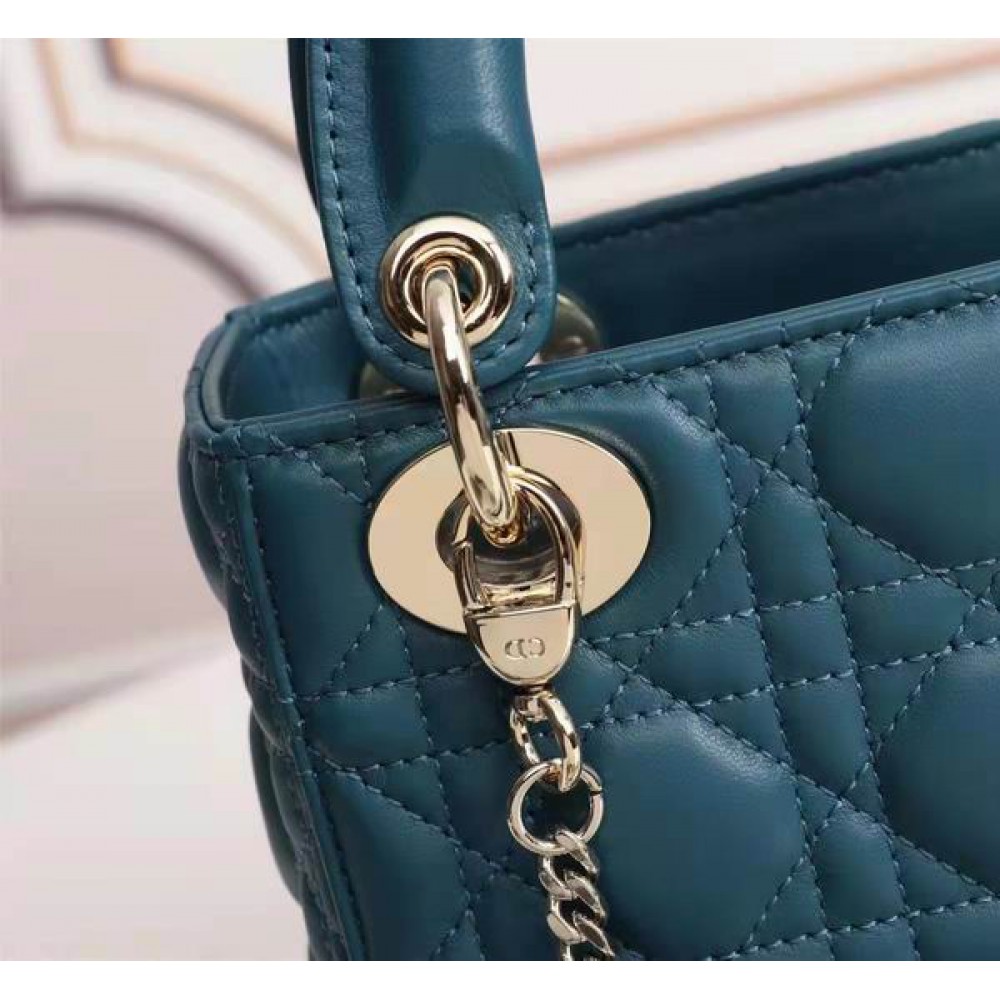 Dior lady mini size 17x15cm lampskin leather Bags