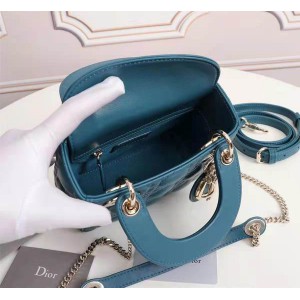 Dior lady mini size 17x15cm lampskin leather Bags