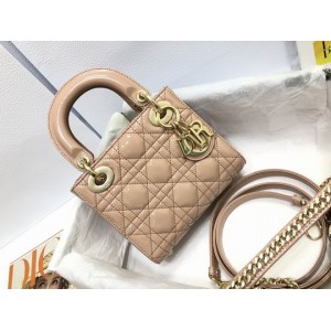 Dior lady mini size 17x15cm pattent leather Bags