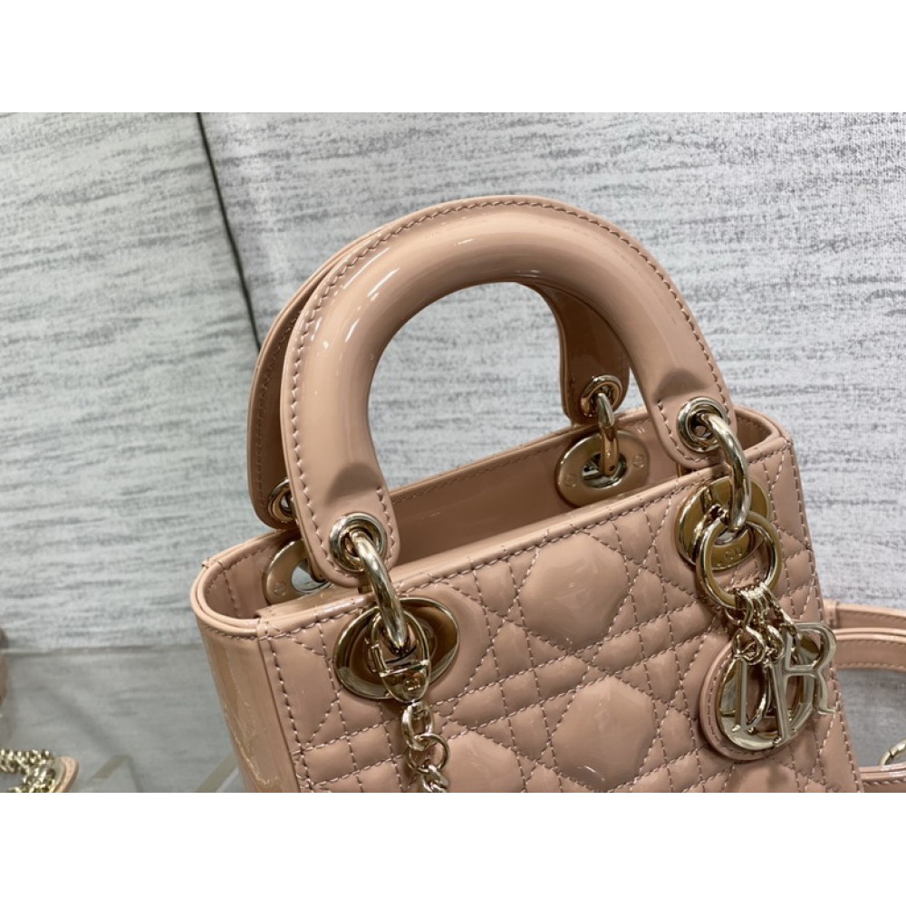 Dior lady mini size 17x15cm pattent leather Bags