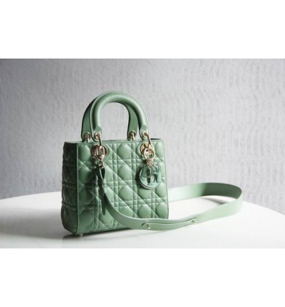 Dior lady small size 20x16.5cm lampskin leather